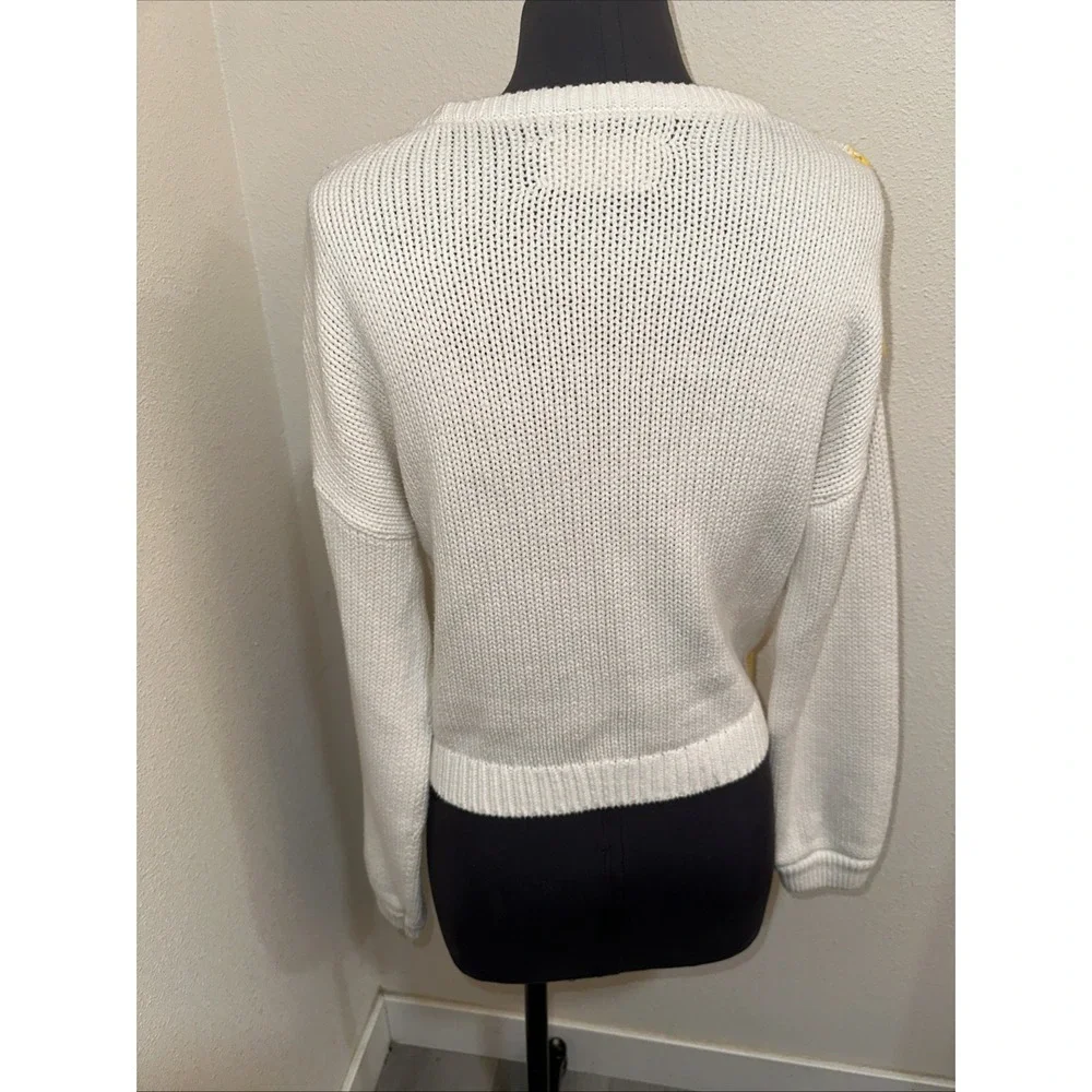 Alice + Olivia The Beatles Here Comes The Sun Leena Knit‎ Sweater Womens S Crop